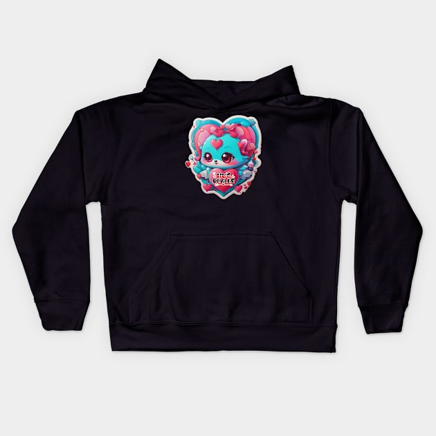 Cute Valentine's Bear - Hug Dealer Kids Hoodie by ImaginativeInkPOD